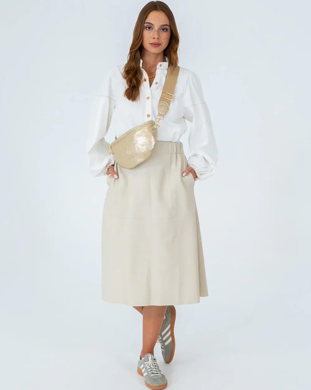 ELMS+KING Alamo Sling Bag - Light Gold Crinkle