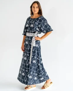 ELMS+KING La Rocco Wrap Skirt - Navy Palm