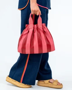 ELMS+KING Montague Tote - Burgundy Stripe