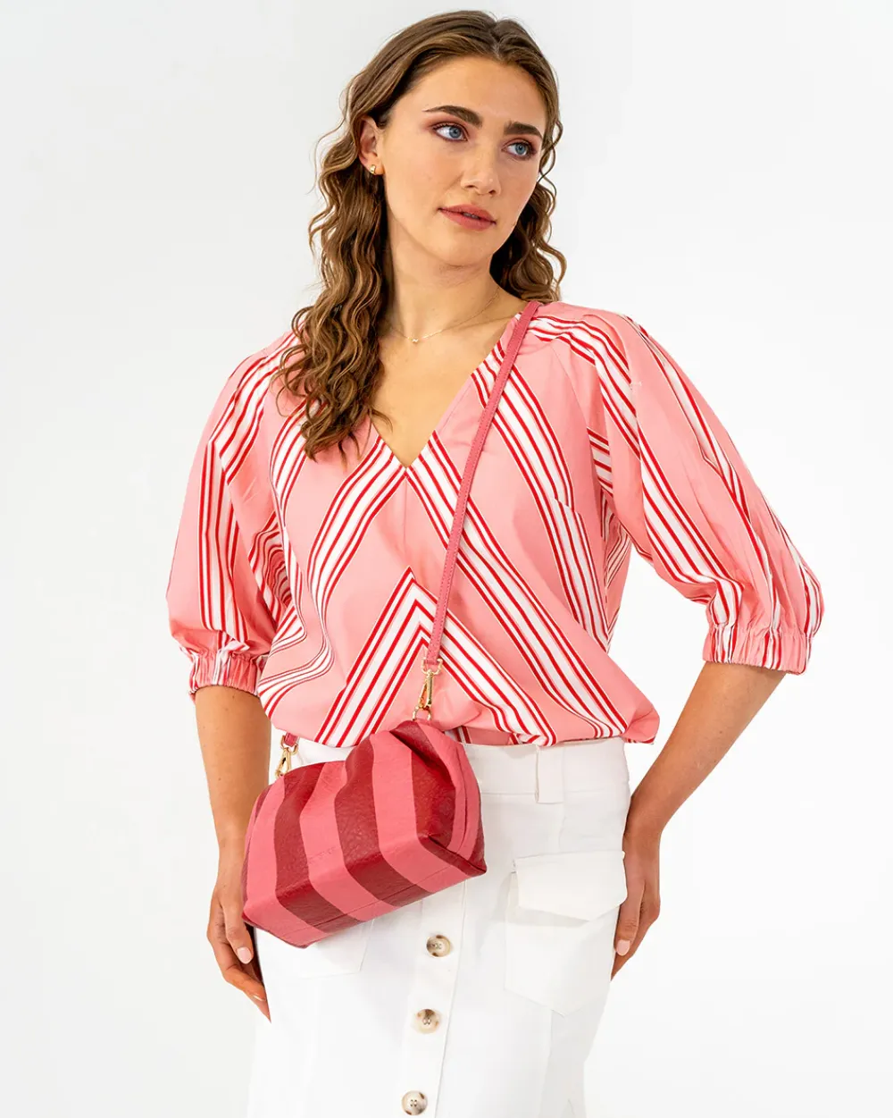 ELMS+KING Monty Bag - Burgundy Stripe