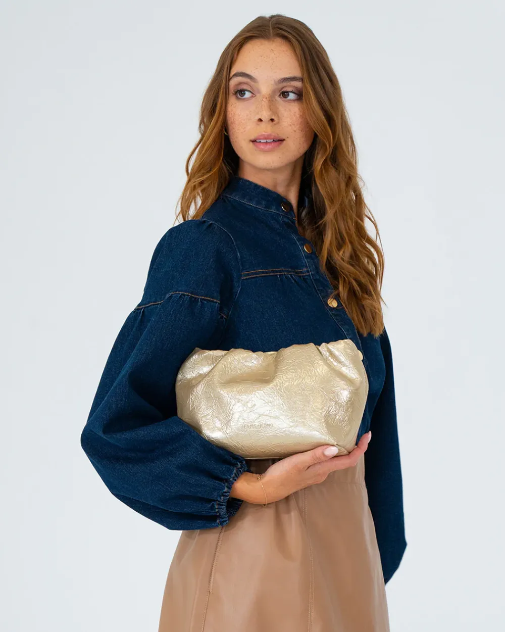 ELMS+KING Monty Bag - Light Gold Crinkle