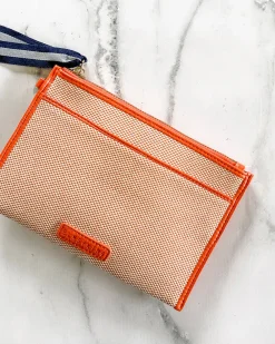 ELMS+KING New York Coin Purse - Orange w/Canvas