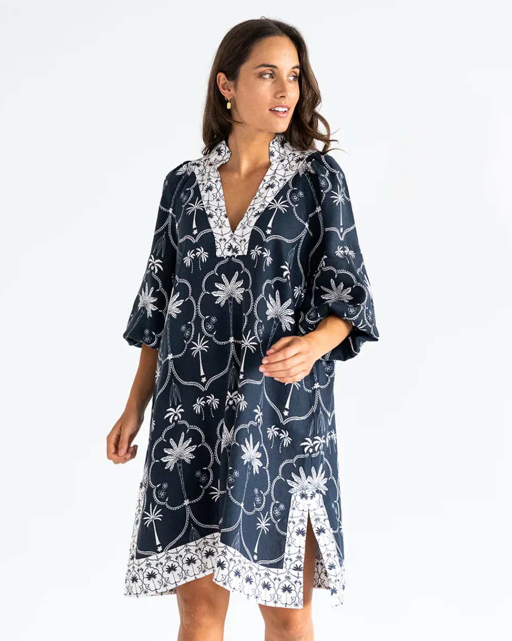 ELMS+KING Salvador Kaftan - Navy Palm