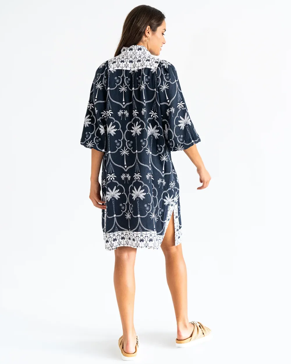 ELMS+KING Salvador Kaftan - Navy Palm