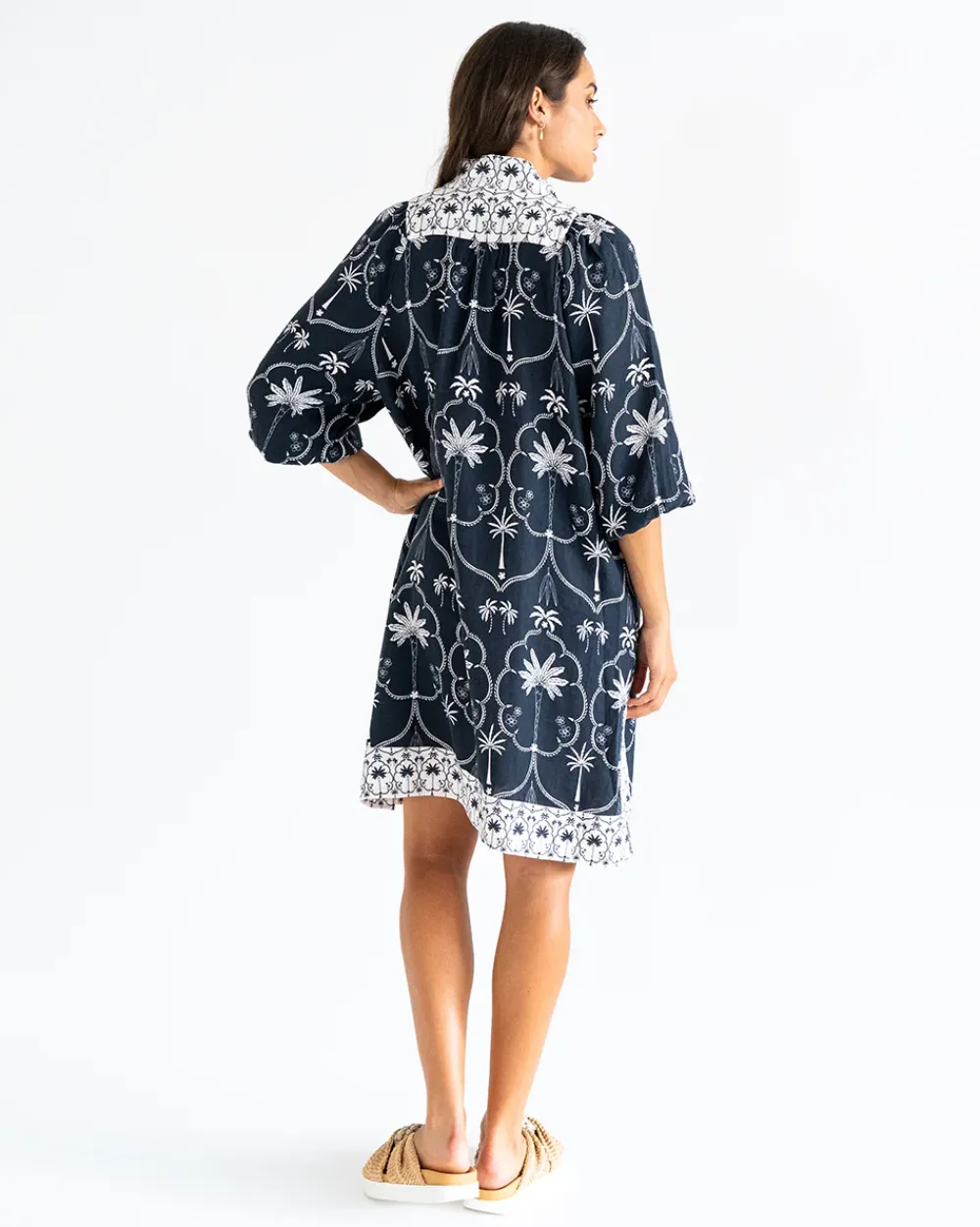 ELMS+KING Salvador Kaftan - Navy Palm