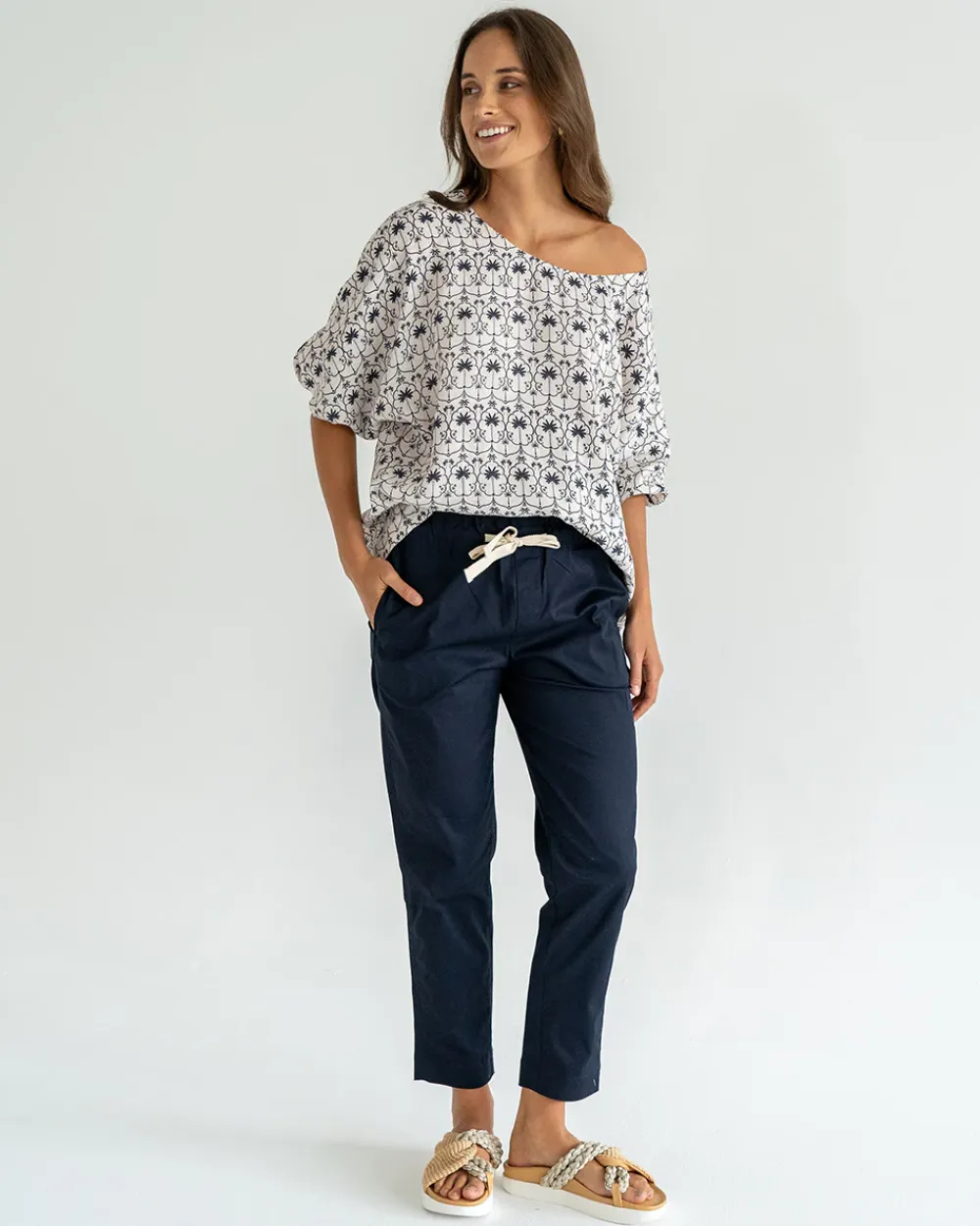 ELMS+KING Whitehaven Blouse - White Palm